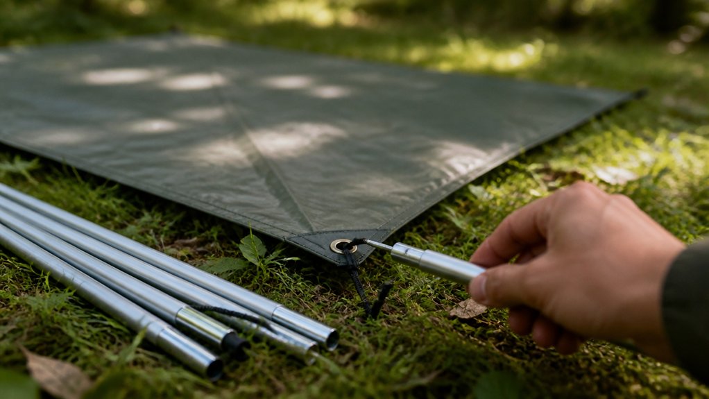 footprint corners align poles connect