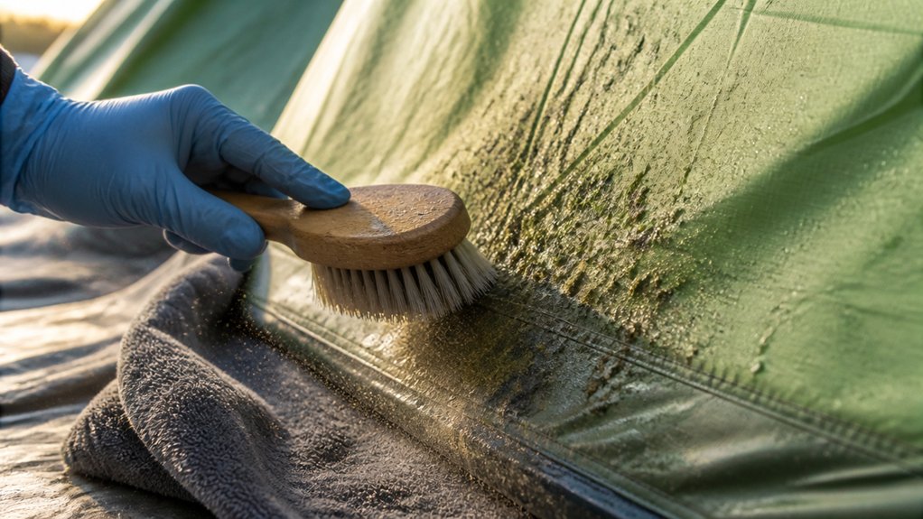 gently remove surface mold spores