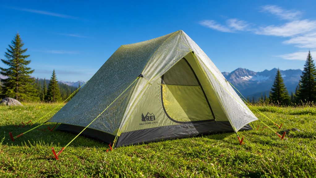 raise the tent attach rain fly stake tight