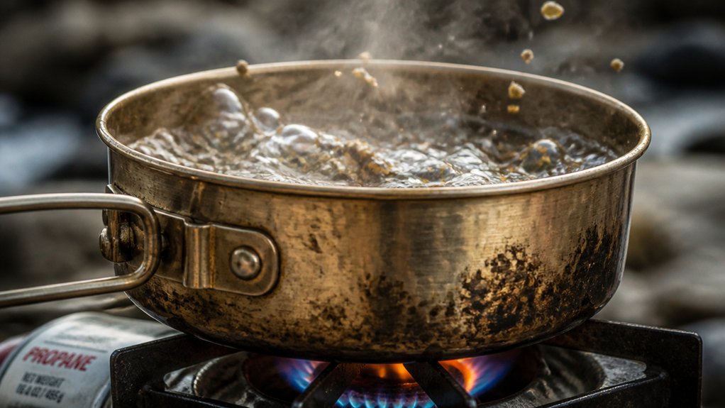 re boil loosens stubborn residue