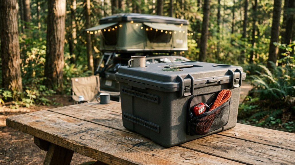 top car camping storage bins